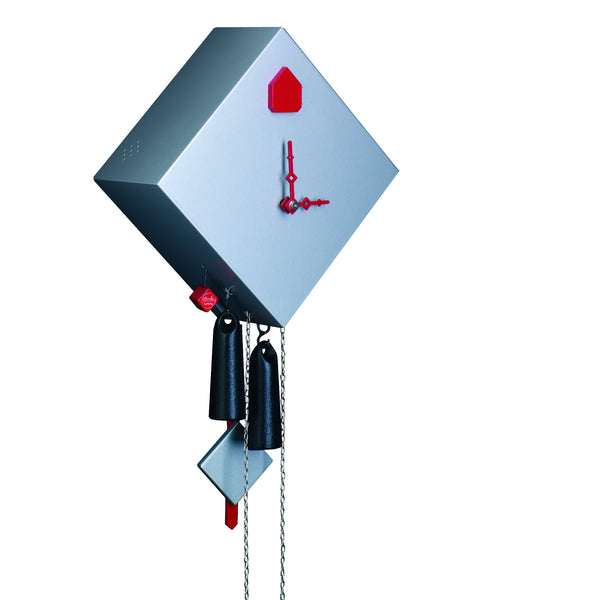  Cuckoo Clock - 'Rhombus' Modern Art Style Cuckoo Clock 1-day movement (Silver) by Rombach & Haas - Cuckoo Collections