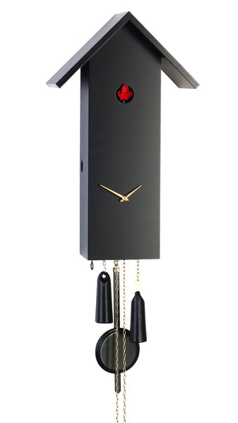  Cuckoo Clock - 'Bird House' Modern Art Style Cuckoo Clock 1-day movement (Black) by Rombach & Haas - Cuckoo Collections