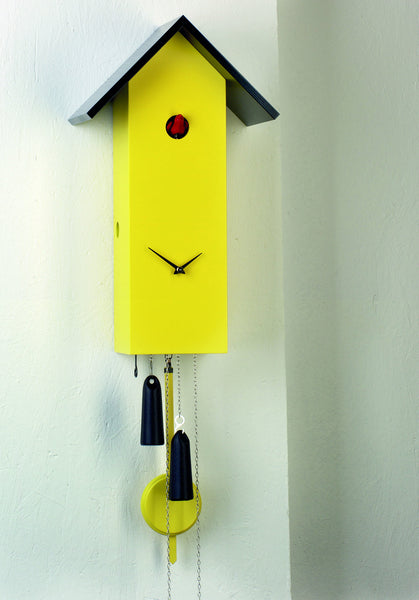  Cuckoo Clock - 'Bird House' Modern Art Style Cuckoo Clock 1-day movement (Yellow) by Rombach & Haas - Cuckoo Collections