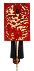  Cuckoo Clock - 'Into The Woods' Modern Art Style Cuckoo Clock 8-day movement (Red) by Rombach & Haas - Cuckoo Collections
