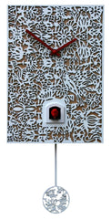  Cuckoo Clock - 'Silhouette' Modern Art Style Cuckoo Clock Quartz  (White) by Rombach & Haas - Cuckoo Collections