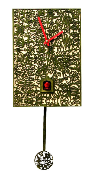  Cuckoo Clock - 'Silhouette' Modern Art Style Cuckoo Clock Quartz (Green) by Rombach & Haas - Cuckoo Collections