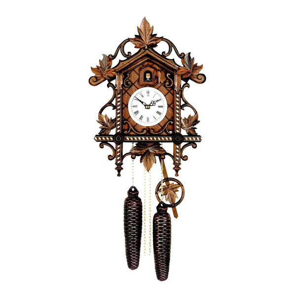  Cuckoo Clock - Antique carved 8-day 'Bahnhaeusli' Railroad-style cuckoo clock  37cm by Hubert Herr - Cuckoo Collections
