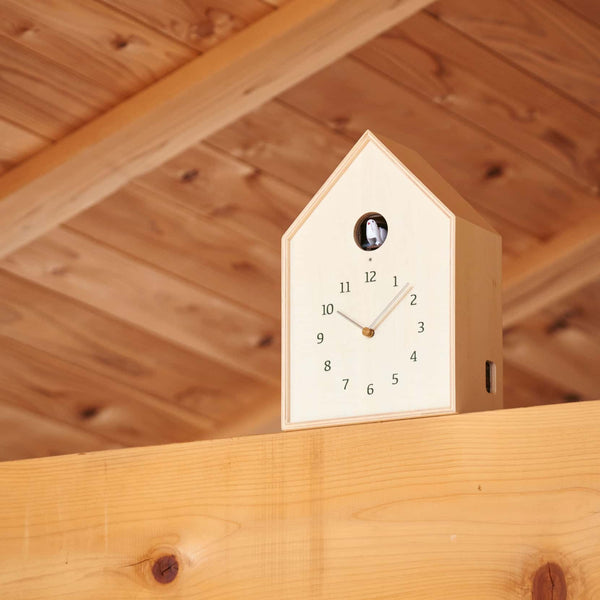  Cuckoo Clock - 'Birdhouse' Table/Wall Cuckoo Clock (Natural Wood) by Lemnos - Cuckoo Collections