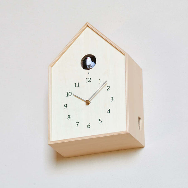  Cuckoo Clock - 'Birdhouse' Table/Wall Cuckoo Clock (Natural Wood) by Lemnos - Cuckoo Collections