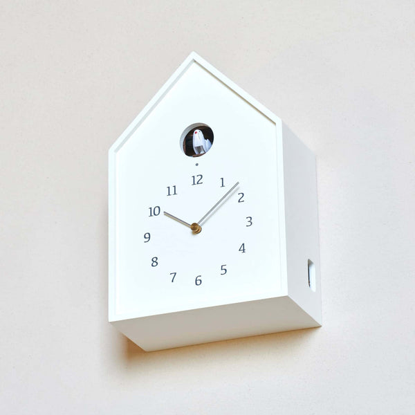  Cuckoo Clock - 'Birdhouse' Table/Wall Cuckoo Clock (White) by Lemnos - Cuckoo Collections