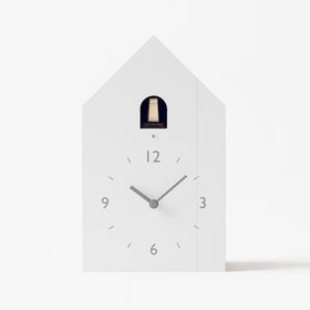 'Bookend' Table Cuckoo Clock (White) by Lemnos