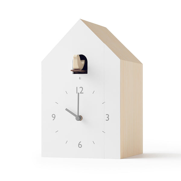 'Bookend' Table Cuckoo Clock (White) by Lemnos