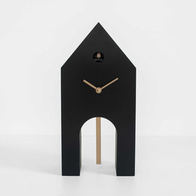  Cuckoo Clock - 'Campanile' Cuckoo Clock (Black & Gold) by Progetti - Cuckoo Collections