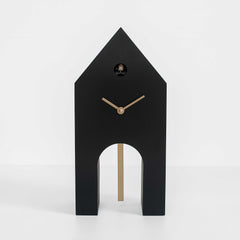  Cuckoo Clock - 'Campanile' Cuckoo Clock (Black & Gold) by Progetti - Cuckoo Collections