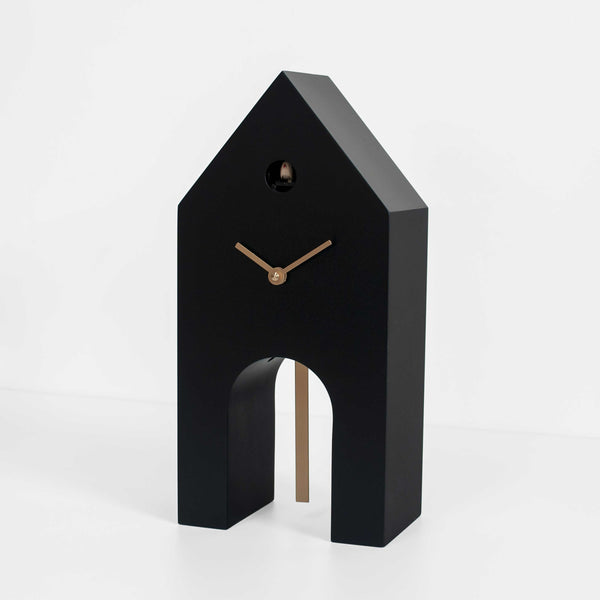  Cuckoo Clock - 'Campanile' Cuckoo Clock (Black & Gold) by Progetti - Cuckoo Collections