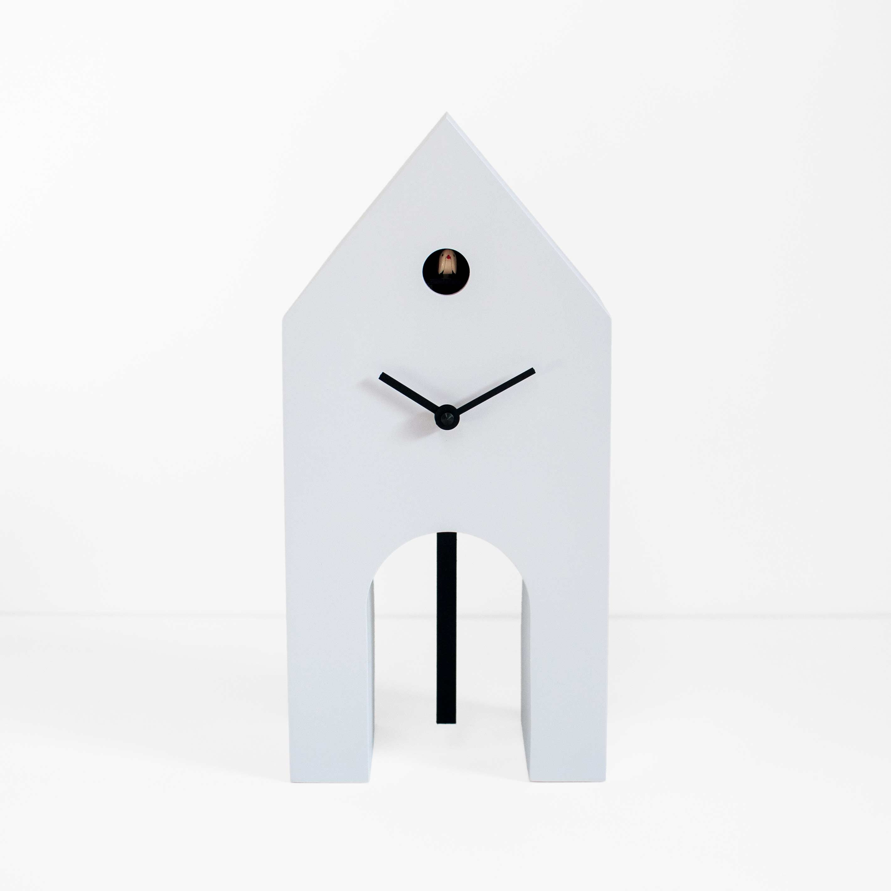 'Campanile' Cuckoo Clock (White & Black) by Progetti - Cuckoo Collections