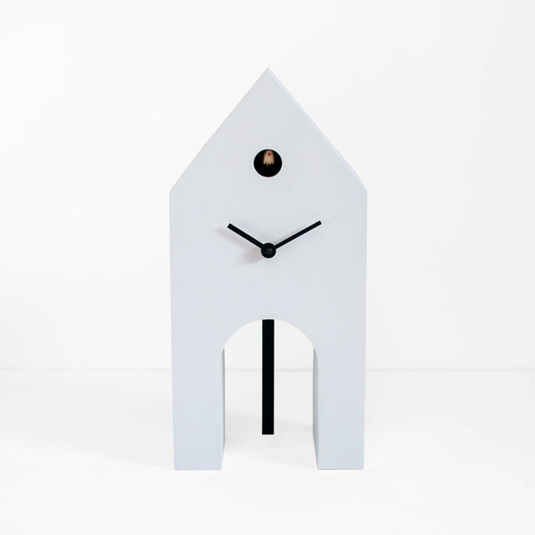  Cuckoo Clock - 'Campanile' Cuckoo Clock (White & Black) by Progetti - Cuckoo Collections