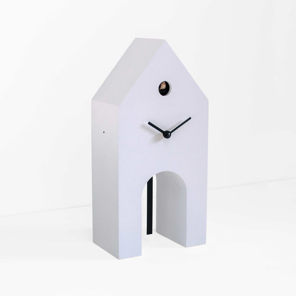  Cuckoo Clock - 'Campanile' Cuckoo Clock (White & Black) by Progetti - Cuckoo Collections