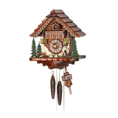  Cuckoo Clock - Chalet 1-day cuckoo clock with wood-chopper 28cm by Hekas - Cuckoo Collections