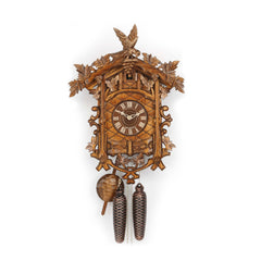  Cuckoo Clock - Carved 8-day cuckoo clock with carved cuckoo bird, grapes, vines and maple leaves 46cm by Hekas - Cuckoo Collections