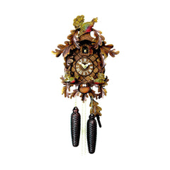  Cuckoo Clock - Carved 8-day cuckoo clock with moving birds 38cm by Hubert Herr - Cuckoo Collections