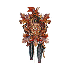  Cuckoo Clock - Carved 8-day cuckoo clock with three birds and five leaves 35cm by Hubert Herr - Cuckoo Collections