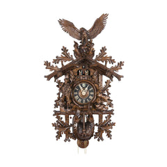  Cuckoo Clock - Carved 8-day musical cuckoo clock with large eagle, ibex, hunter, oak leaves and dancers 102cm by Hönes - Cuckoo Collections