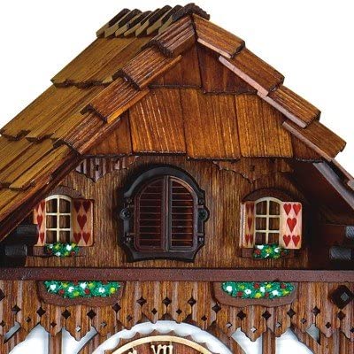  Cuckoo Clock - Chalet quartz cuckoo clock 6 leaves 3 birds 29 cm by Trenkle Uhren - Cuckoo Collections