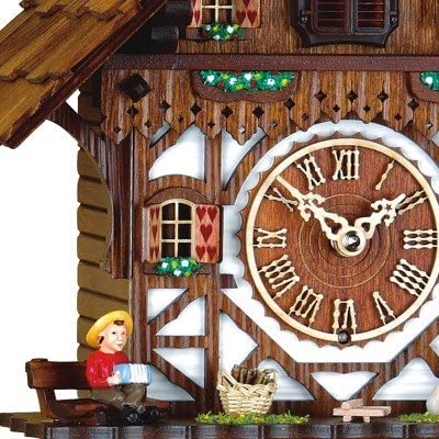  Cuckoo Clock - Chalet quartz cuckoo clock 6 leaves 3 birds 29 cm by Trenkle Uhren - Cuckoo Collections