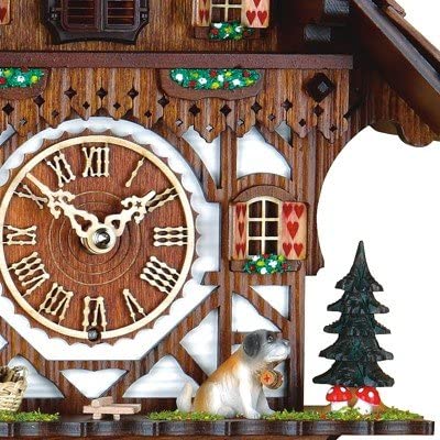  Cuckoo Clock - Chalet quartz cuckoo clock 6 leaves 3 birds 29 cm by Trenkle Uhren - Cuckoo Collections
