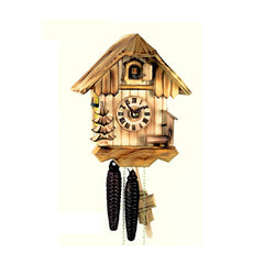  Cuckoo Clock - Chalet 1-day Black forest farm house cuckoo clock with lightly-stained natural wood 21cm by Hubert Herr - Cuckoo Collections