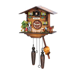  Cuckoo Clock - Chalet 1-day cuckoo clock 'Heidi House' theme with Grandfather and Grandchildren 21cm by Hubert Herr - Cuckoo Collections