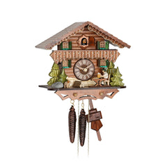  Cuckoo Clock - Chalet 1-day cuckoo clock with beer drinker and dog 24cm by Hekas - Cuckoo Collections