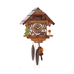  Cuckoo Clock - Chalet 1-day cuckoo clock with beer drinker and dog 26cm by Hekas - Cuckoo Collections