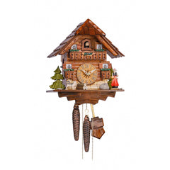  Cuckoo Clock - Chalet 1-day cuckoo clock with Black Forest woman and dog 26cm by Hekas - Cuckoo Collections