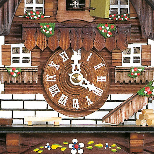  Cuckoo Clock - Chalet 1-day cuckoo clock with moving chimney sweep 23cm by Hubert Herr - Cuckoo Collections