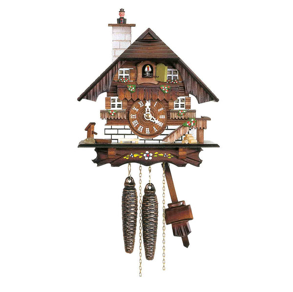  Cuckoo Clock - Chalet 1-day cuckoo clock with moving chimney sweep 23cm by Hubert Herr - Cuckoo Collections