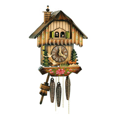  Cuckoo Clock - Chalet 1-day musical cuckoo clock with moving chimney sweep, geese and fox 32cm by Hubert Herr - Cuckoo Collections