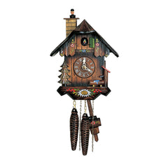  Cuckoo Clock - Chalet 1-day cuckoo clock with moving chimney sweeper 23cm by Hubert Herr - Cuckoo Collections