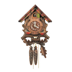  Cuckoo Clock - Chalet 1-day cuckoo clock with small painted flowers moving birds 25cm by Hubert Herr - Cuckoo Collections