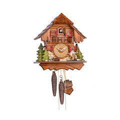 Cuckoo Clock - Chalet 1-day cuckoo clock with wood-chopper 26cm by Hekas - Cuckoo Collections