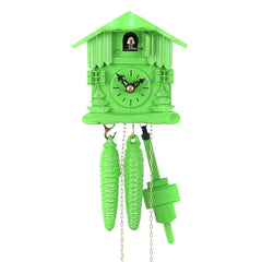  Cuckoo Clock - Chalet 1-day one-colour miniature cuckoo clock (Bright Green) 13cm by Hubert Herr - Cuckoo Collections