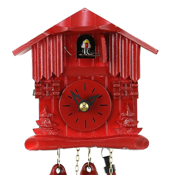 Cuckoo Clock - Chalet 1-day one-colour miniature cuckoo clock (Red) 13cm by Hubert Herr - Cuckoo Collections