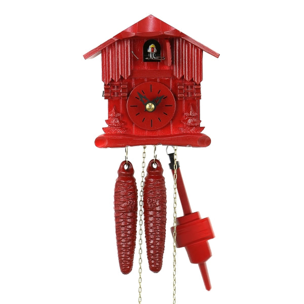  Cuckoo Clock - Chalet 1-day one-colour miniature cuckoo clock (Red) 13cm by Hubert Herr - Cuckoo Collections