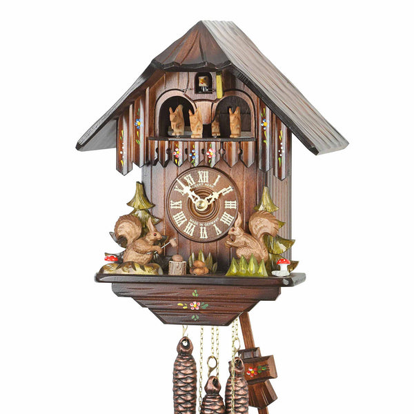  Cuckoo Clock - Chalet 1-day cuckoo clock with dancing squirrels 30cm by Hubert Herr - Cuckoo Collections