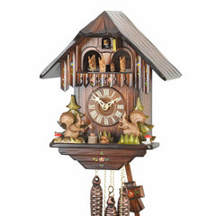  Cuckoo Clock - Chalet 1-day cuckoo clock with dancing squirrels 30cm by Hubert Herr - Cuckoo Collections
