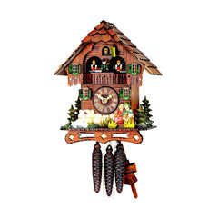  Cuckoo Clock - Chalet 1-day musical Black Forest house cuckoo clock with moving kissing couple and dancers 32cm by Hubert Herr - Cuckoo Collections
