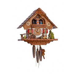  Cuckoo Clock - Chalet 1-day musical cuckoo clock with beer drinker, mill-wheel and dancers 32cm by Hekas - Cuckoo Collections