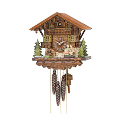  Cuckoo Clock - Chalet 1-day musical cuckoo clock with lovers and mill-wheel 28cm by Hekas - Cuckoo Collections