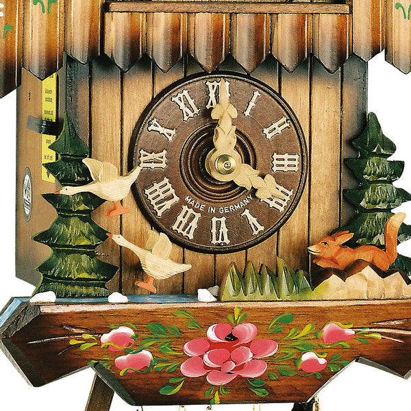  Cuckoo Clock - Chalet 1-day musical cuckoo clock with moving chimney sweep, geese and fox 32cm by Hubert Herr - Cuckoo Collections