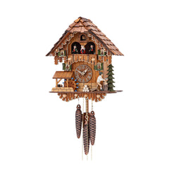  Cuckoo Clock - Chalet 1-day musical cuckoo clock with wood-chopper and mill-wheel 32cm by Hekas - Cuckoo Collections