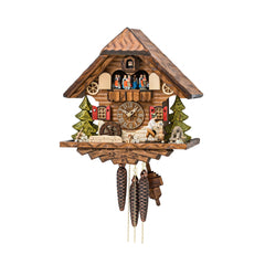  Cuckoo Clock - Chalet 1-day musical cuckoo clock with wood-chopper and mill-wheel 33cm by Hekas - Cuckoo Collections