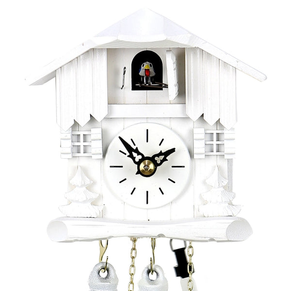  Cuckoo Clock - Chalet 1-day one-colour miniature cuckoo clock (White) 13cm by Hubert Herr - Cuckoo Collections