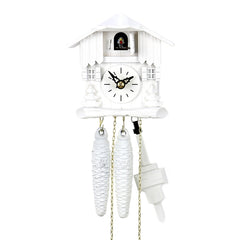  Cuckoo Clock - Chalet 1-day one-colour miniature cuckoo clock (White) 13cm by Hubert Herr - Cuckoo Collections